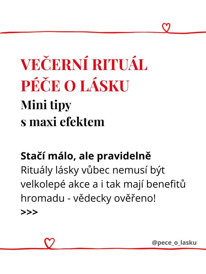 ❤️ Večerní rituál péče o lásku působí antistresově a má blahodárné účinky na vztahy, spánek, zdraví a život 😍 Vypadat může...